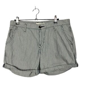 Levi's Striped Jean Shorts - Black and White